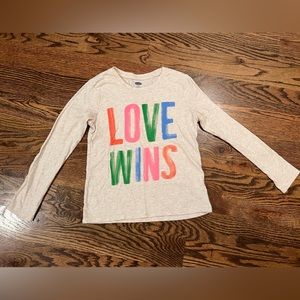 Old Navy, girls Love Wins long sleeve shirt.